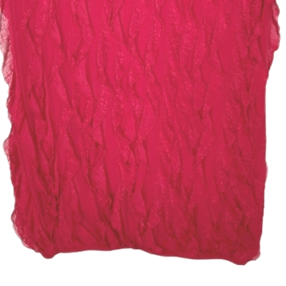 Andrea Missy Women Crimson Red Chiffon Flutter Ruffles Fairycore Blouse - Picture 5 of 9